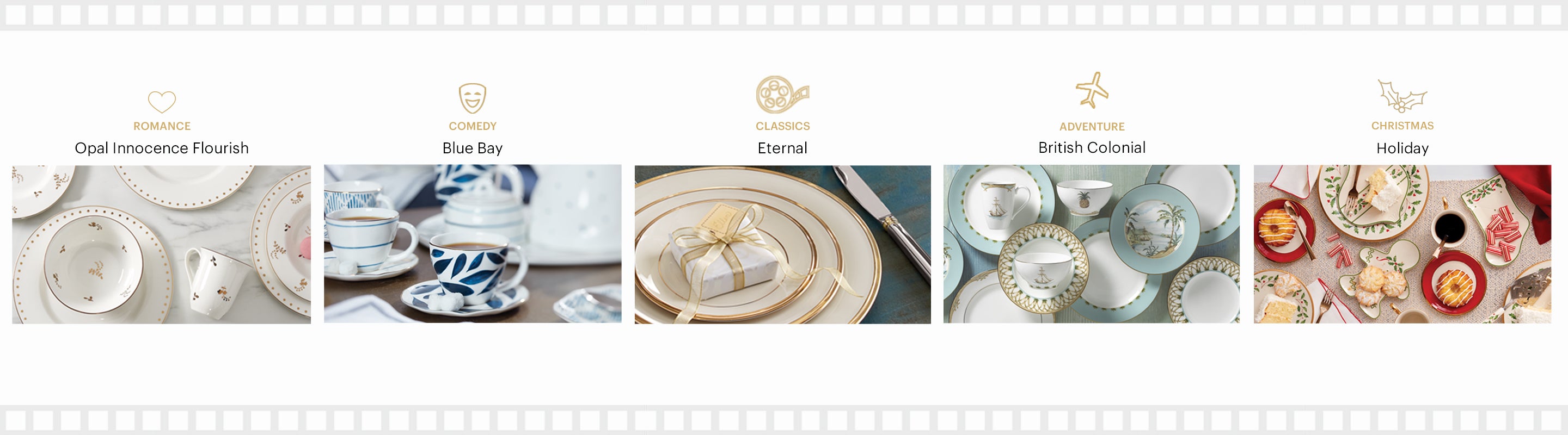 Dinnerware patterns matched with movies