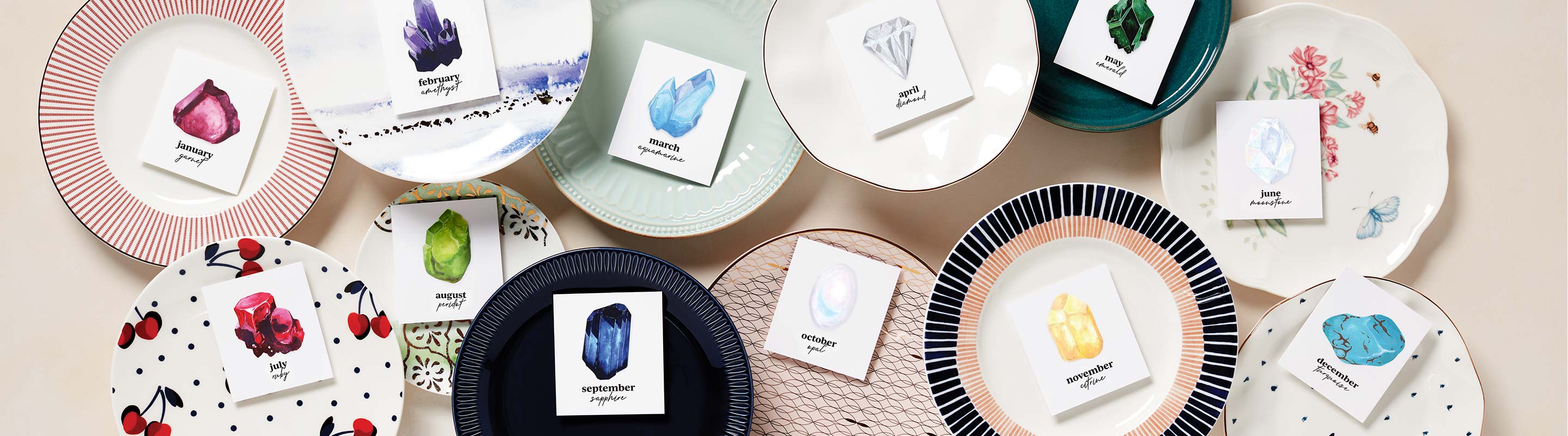 Plates and birthstones