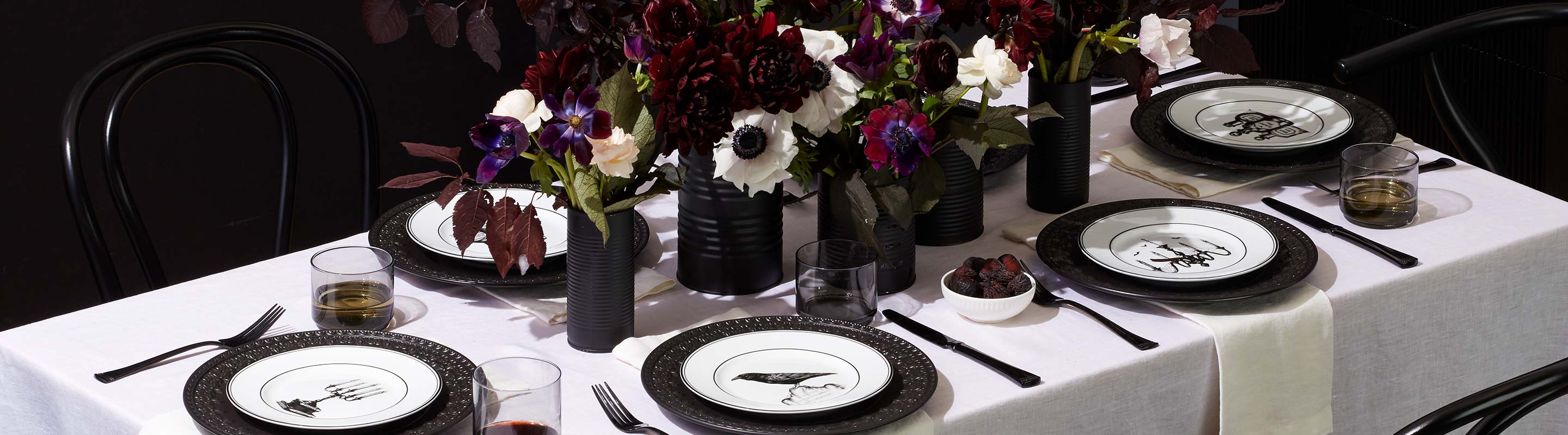Halloween Accent Plates and Chelse Muse Black Dinner Plates
