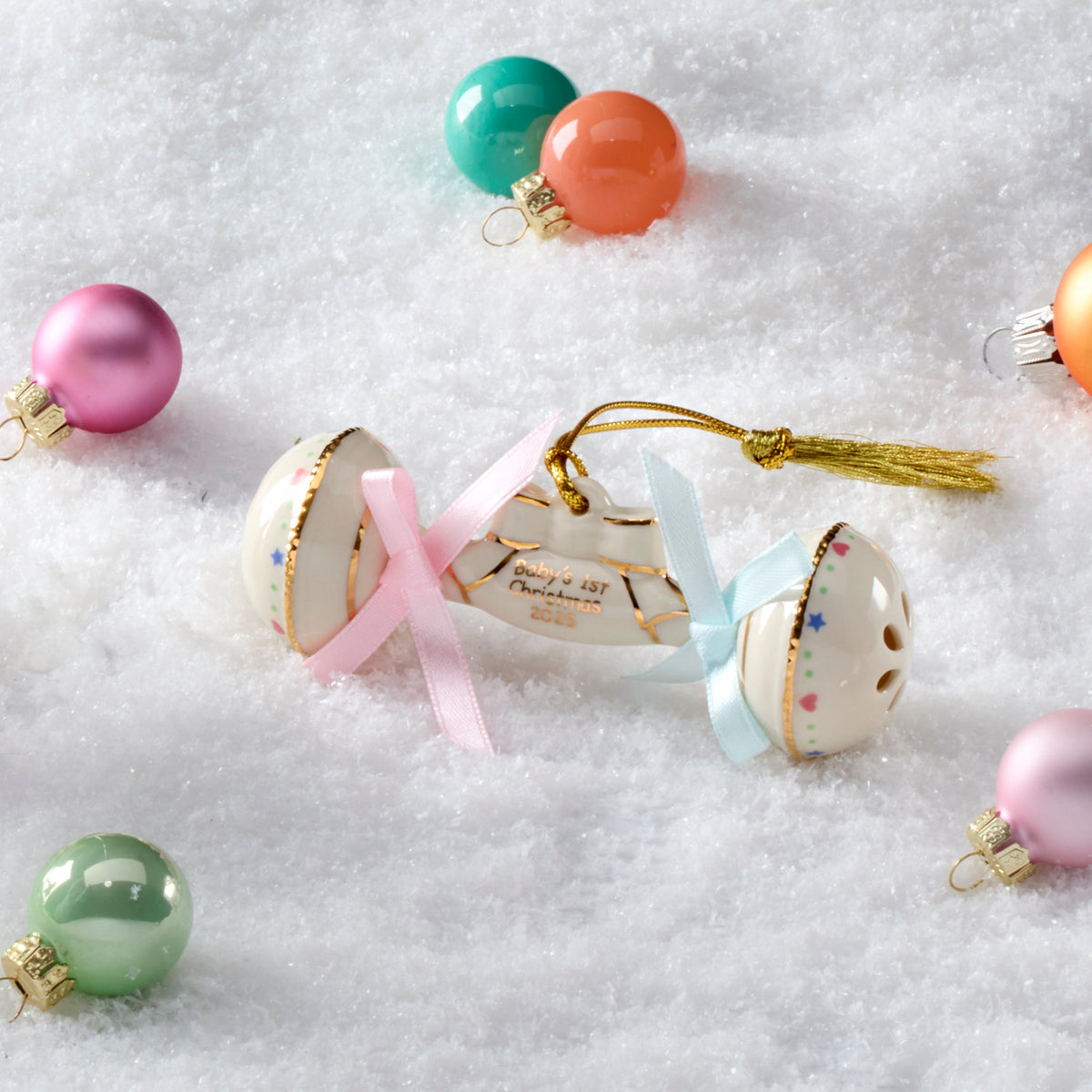 Lenox Primo Ornamento Di Natale Rudolph 2022 Per Neonato - Renna Con Naso Rosso E Dettagli Oro, Metallico - 5