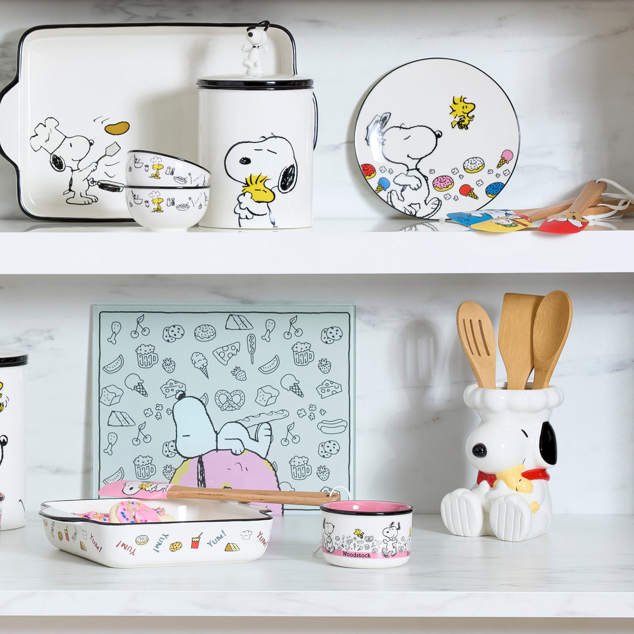 Chef Snoopy Figural Utensil Crock 4-Piece Set