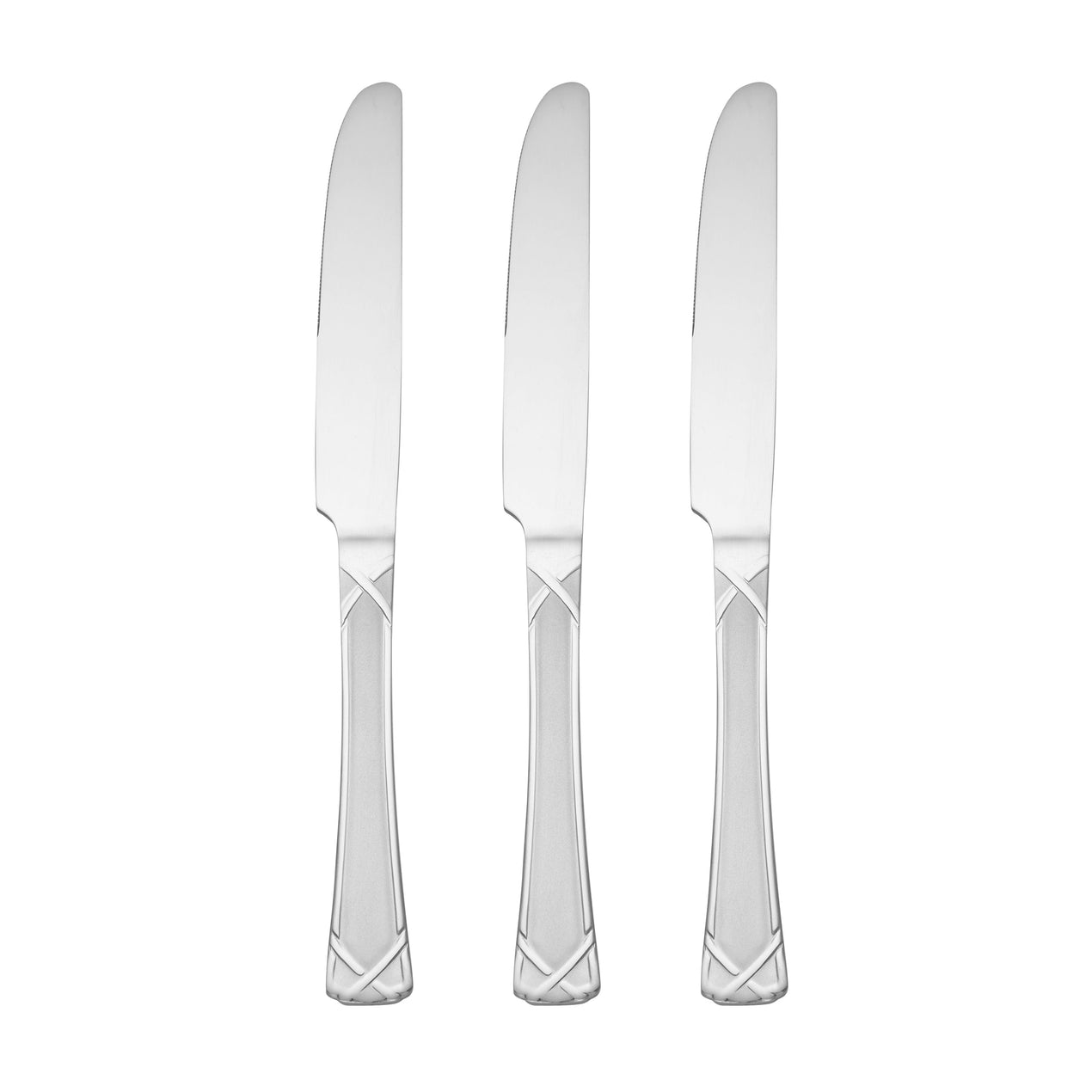 Evansville Frosted Set Of 3 Dinner Knives