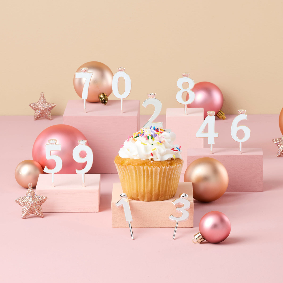 Candeline Metalliche Wilton Per Torte: 10 Pezzi Color Argento - 5