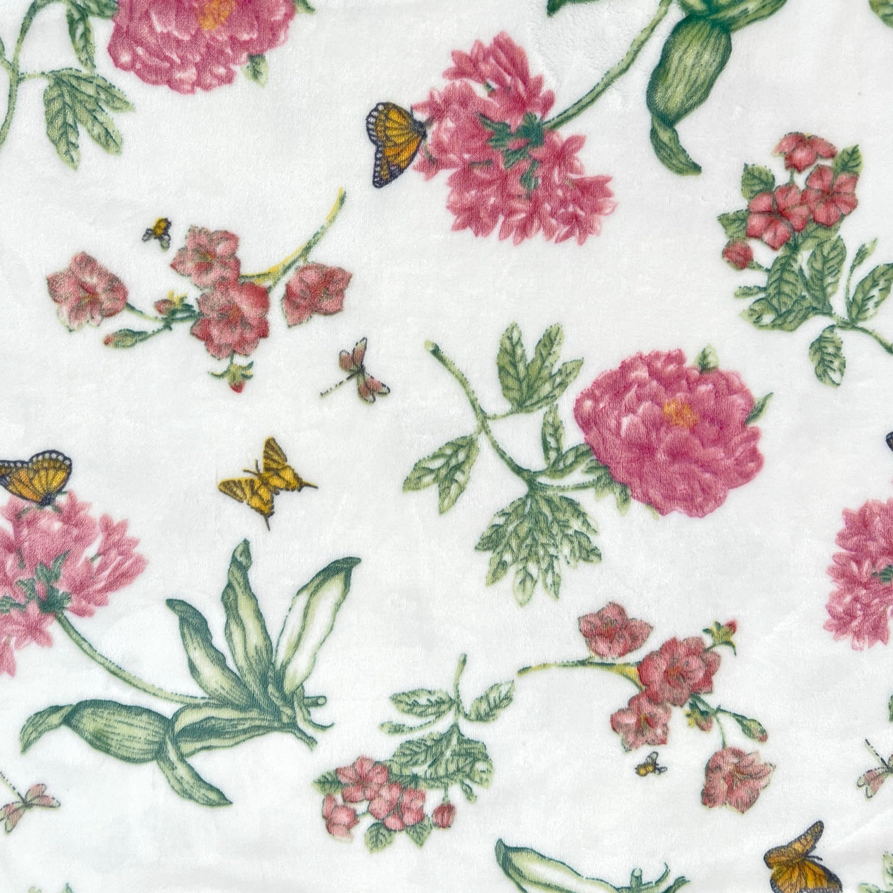 Butterfly Meadow Bloom Pink Throw Blanket