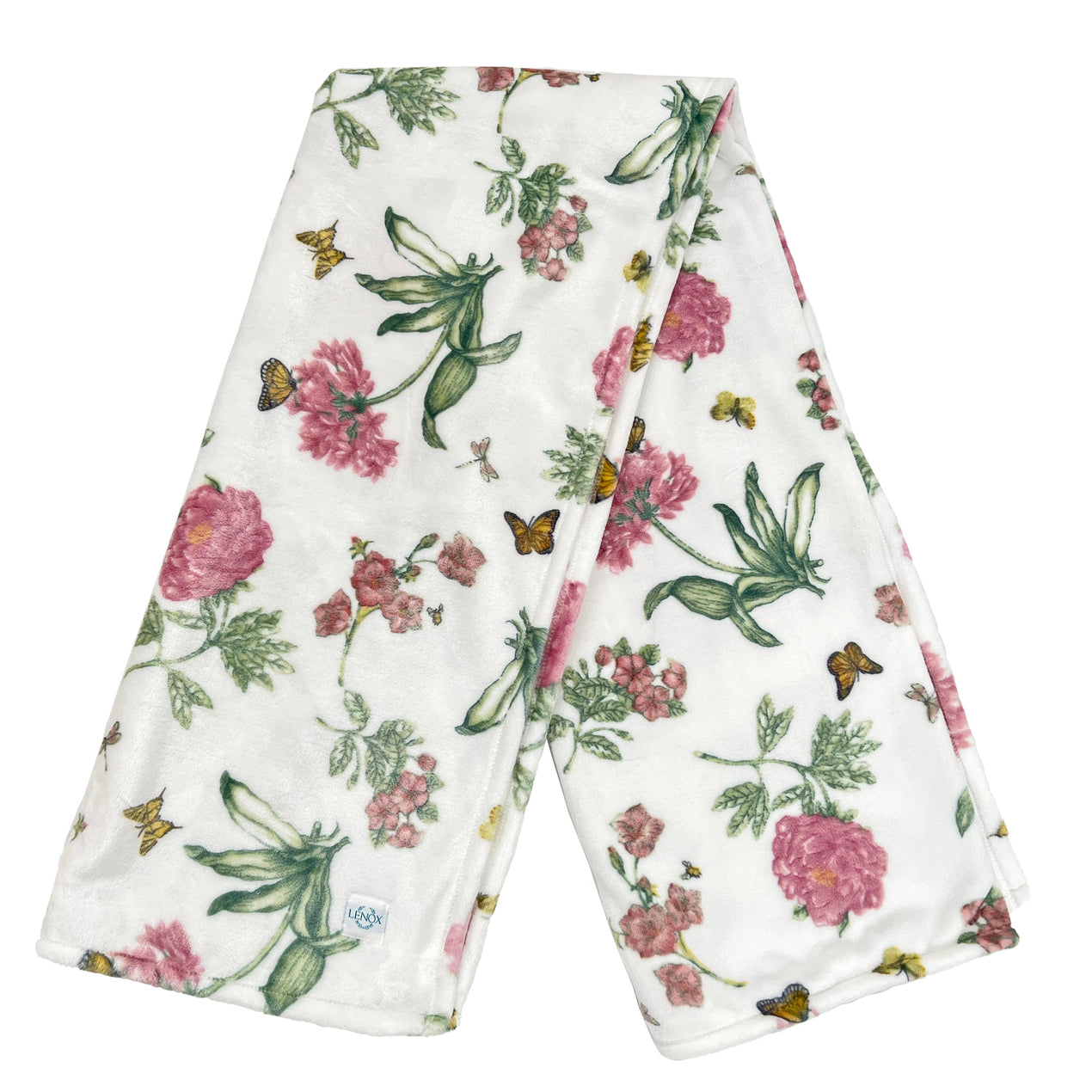 Butterfly Meadow Bloom Pink Throw Blanket