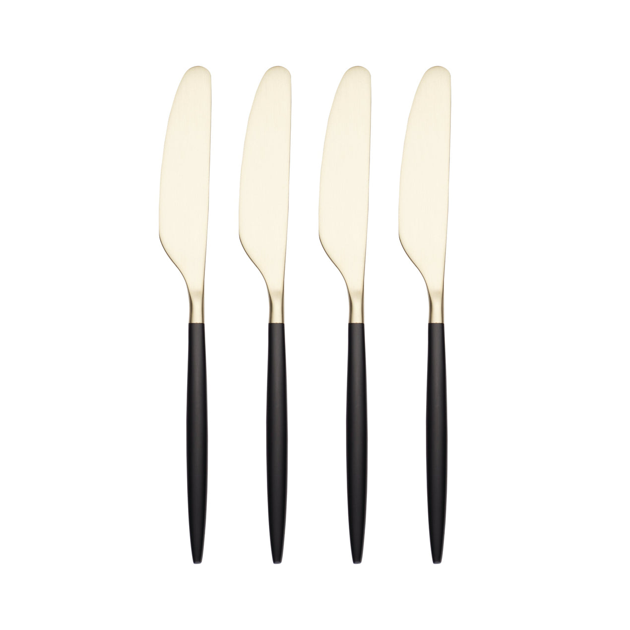 Gaze Two-Tone Black & Champagne Satin 4-Piece Spreader Set