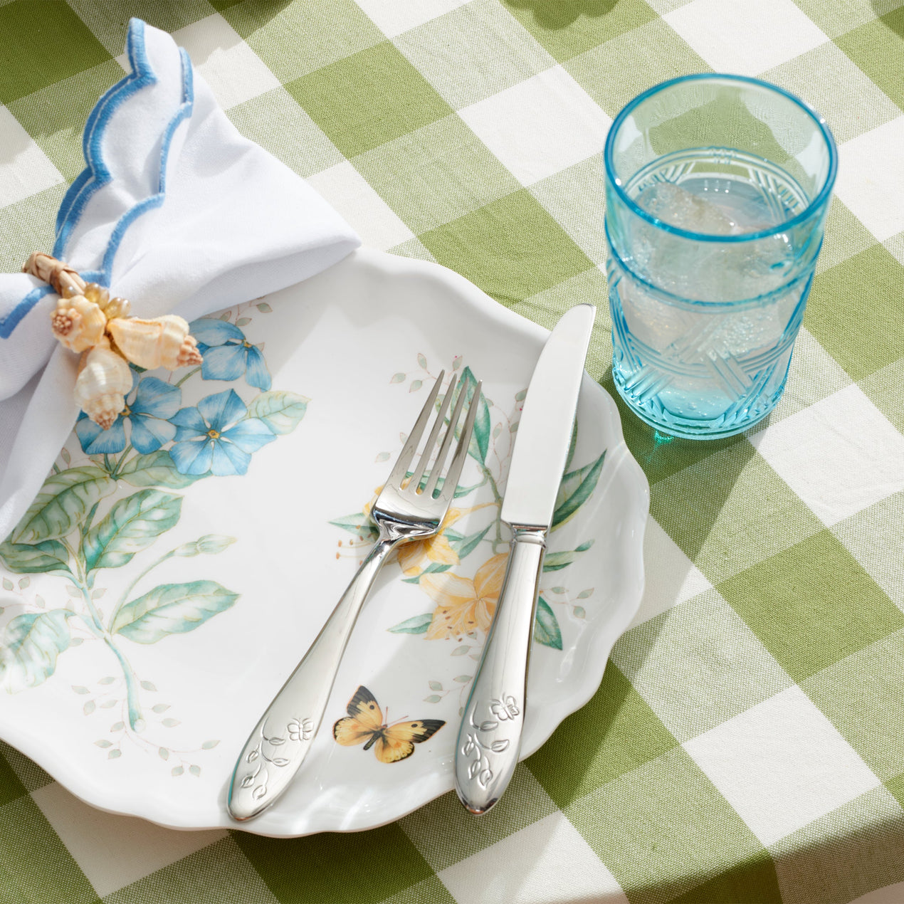 Butterfly Meadow Blue Tall Glasses, Set of 4