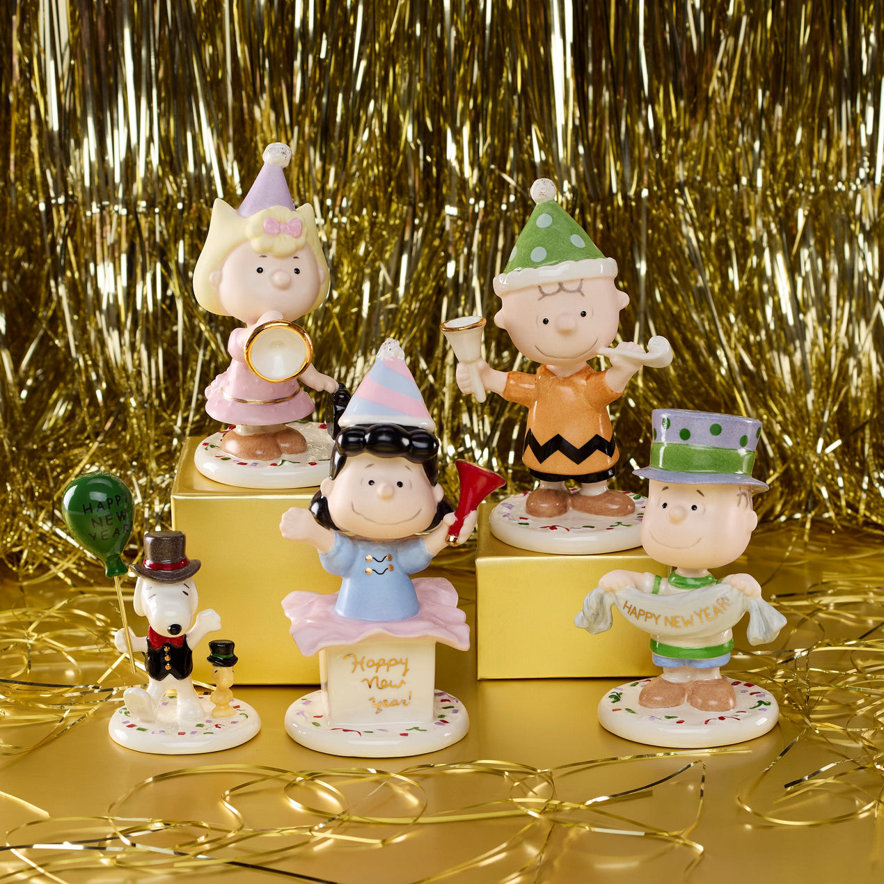 PEANUTS® 5-piece Happy New Year 5-piece Figurine Set by Lenox