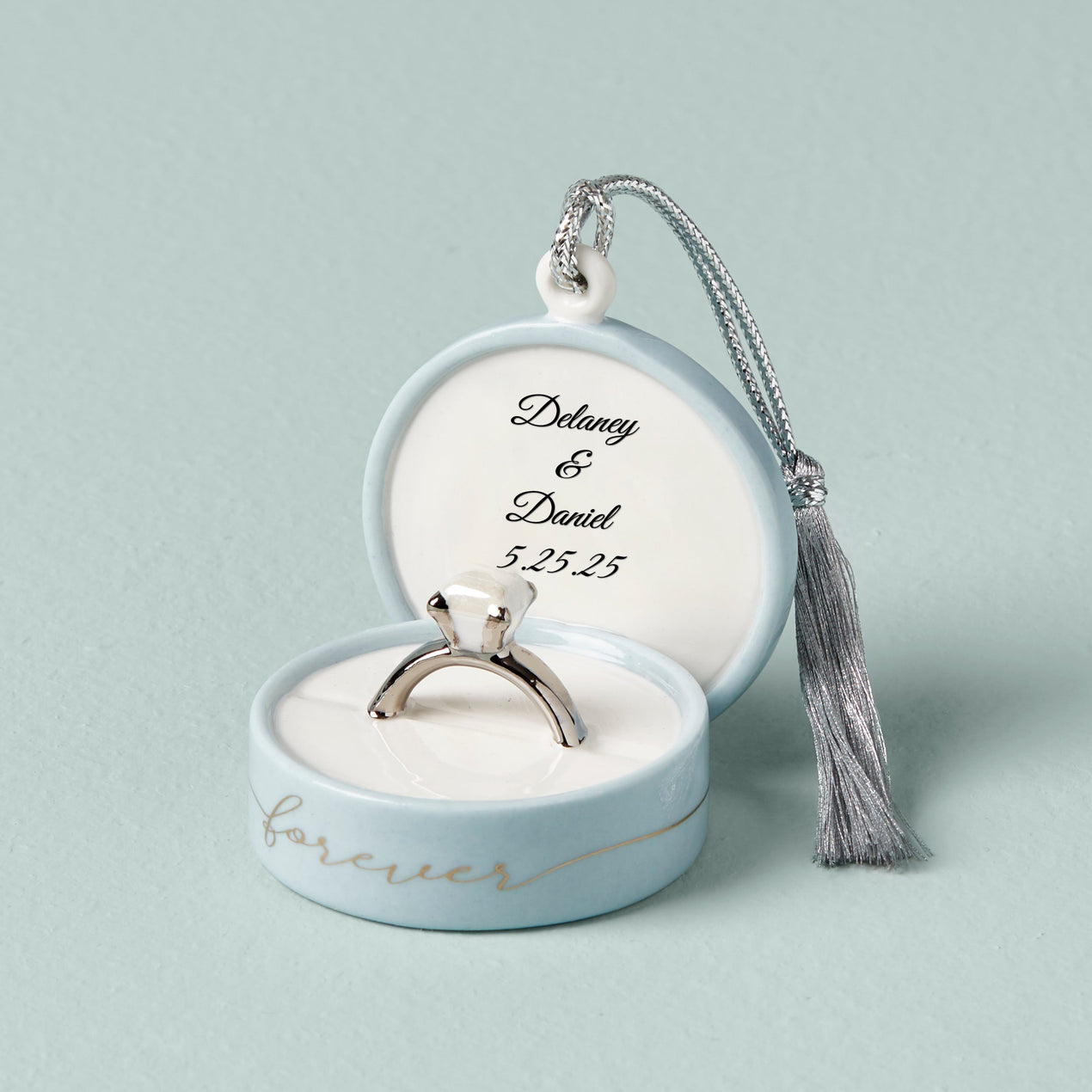 Personalized Together Forever Ring Box Ornament