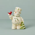 Happy Holly Days Snowman & Cardinal Lit Figurine