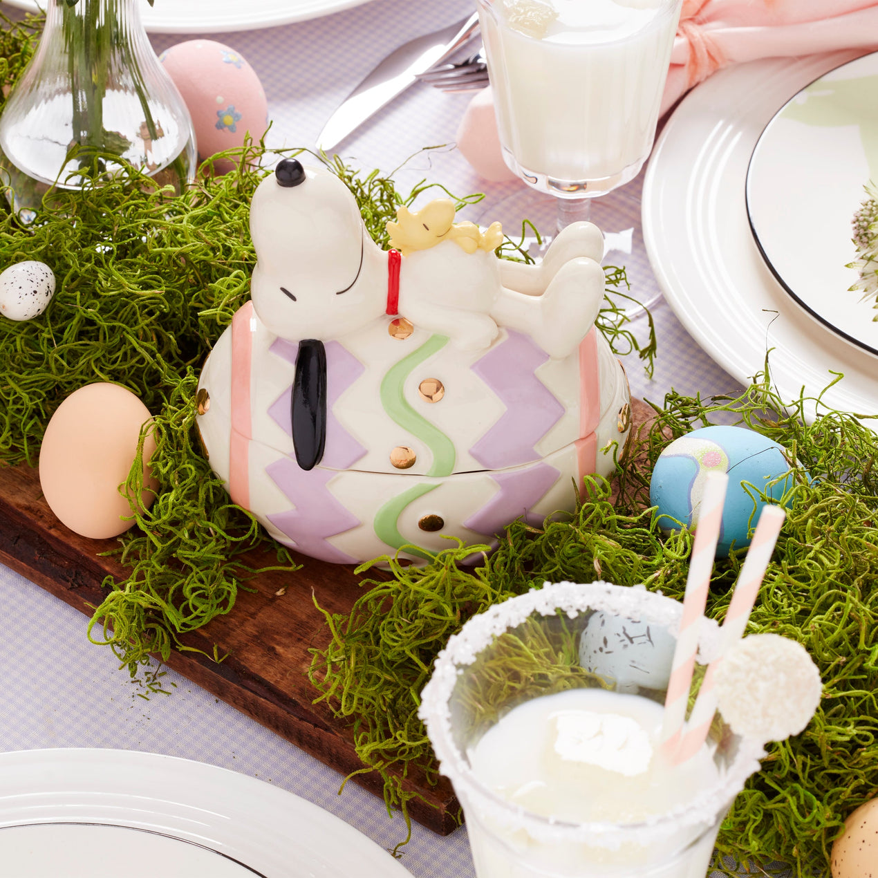 Peanuts Easter Snoopy Covered Candy Dish