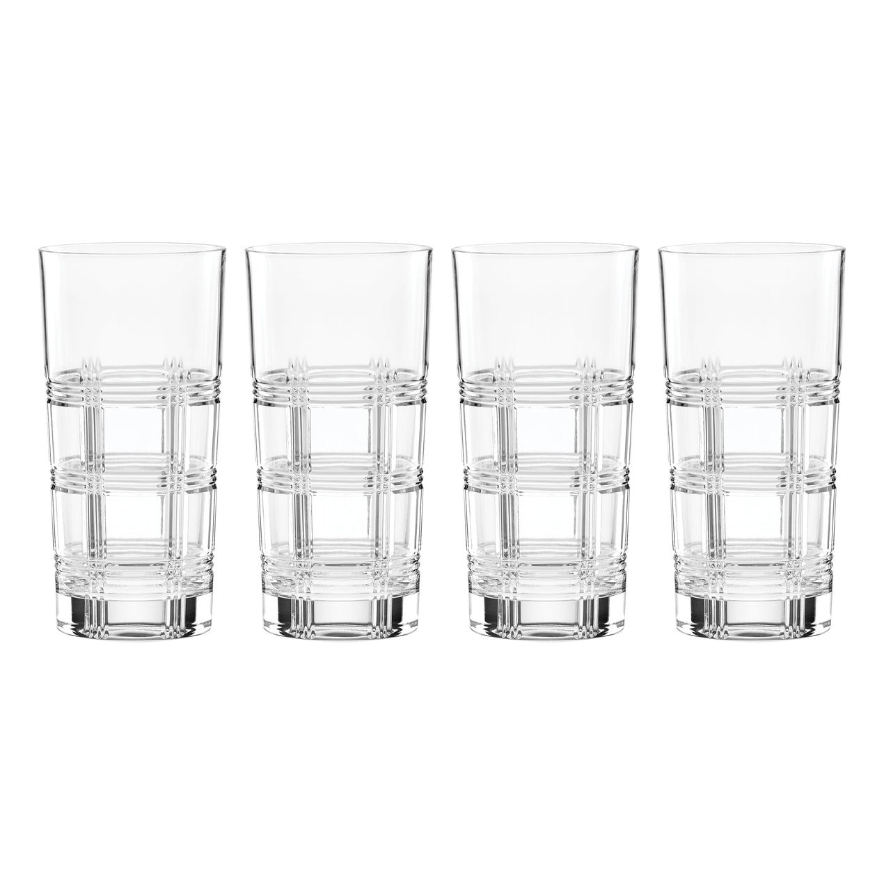 Hudson Crystal Highball Glasses, Set of 4