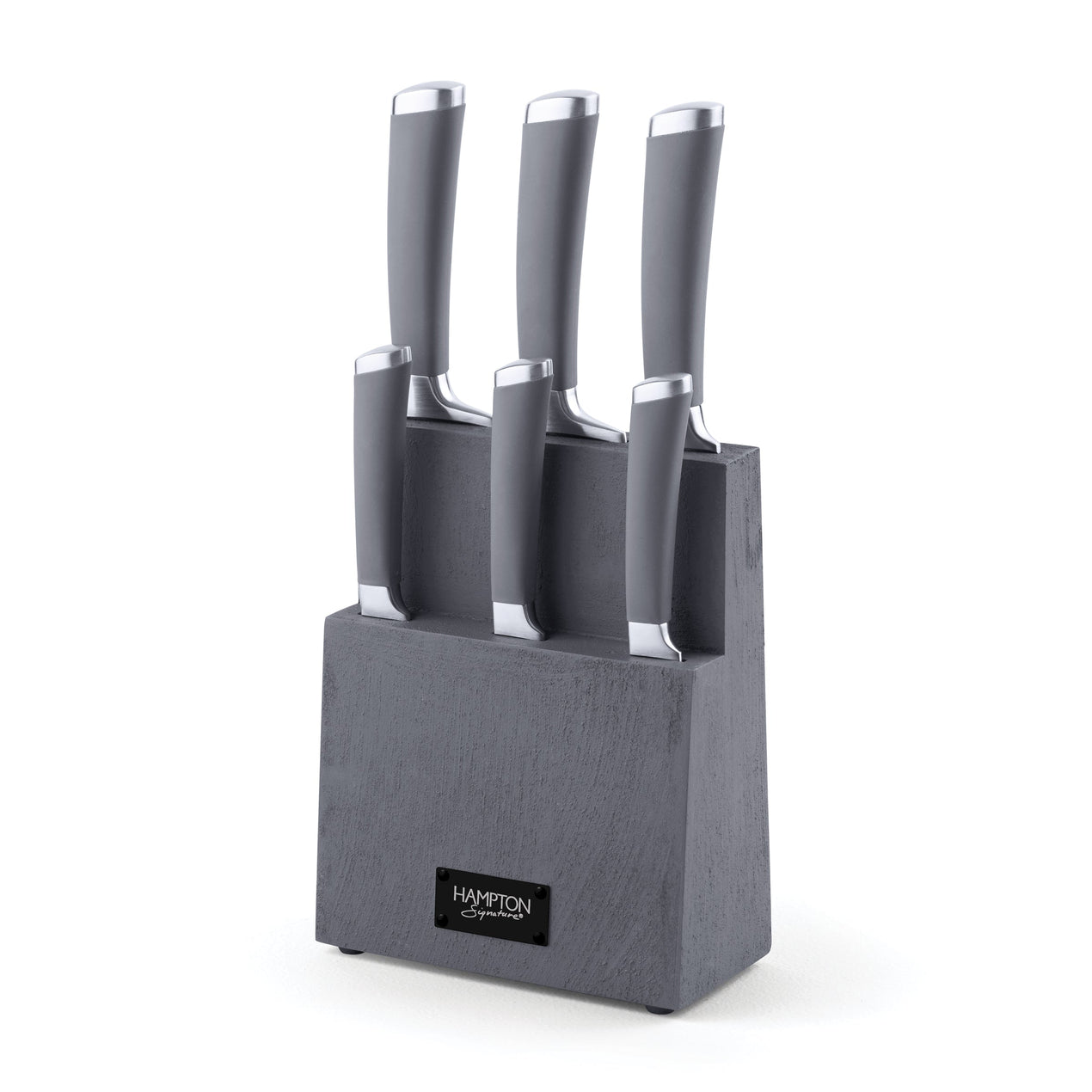 Beton 7 Piece Textured Block With Soft Touch Handle Knives