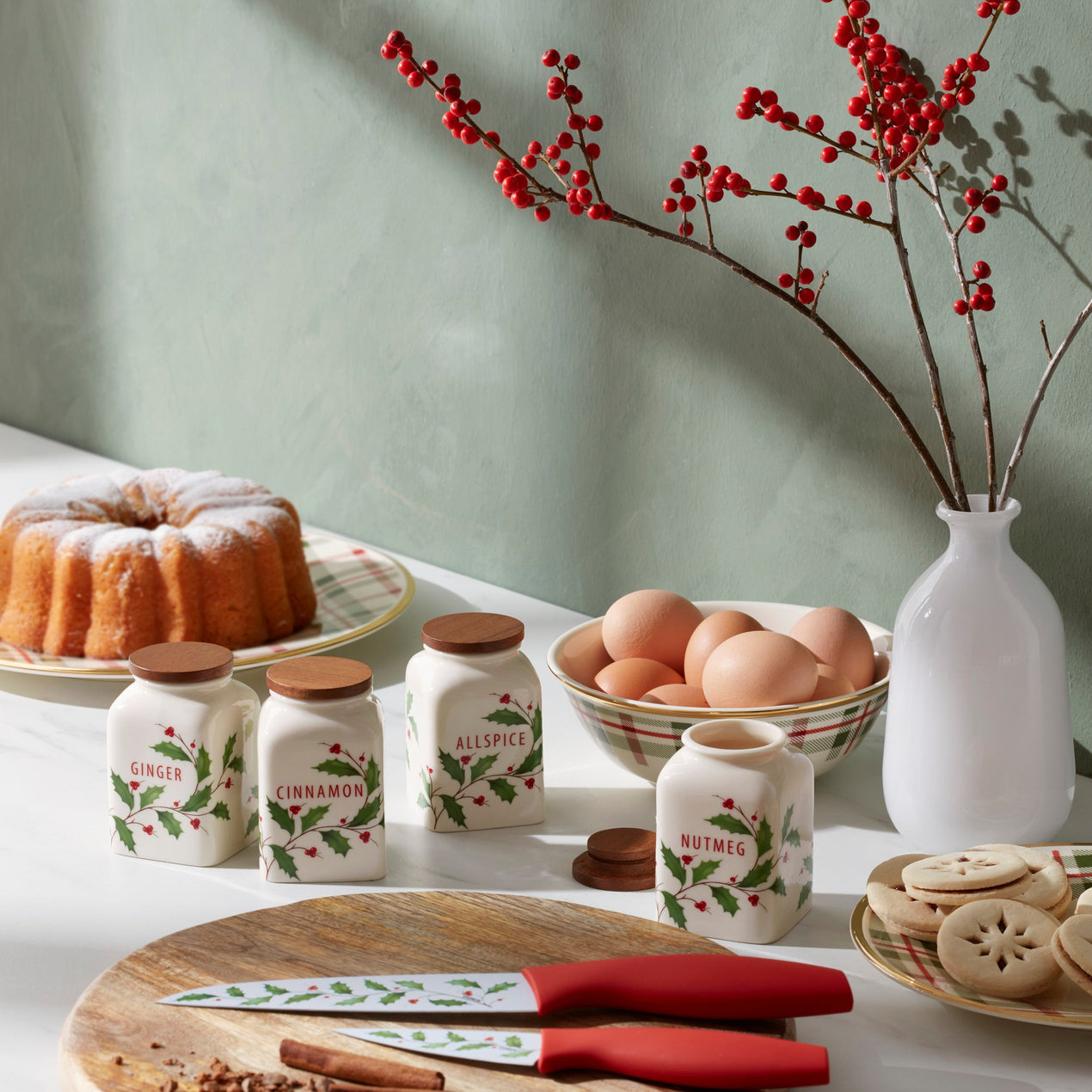 Holiday Baking Spice Jars - Set Of 4