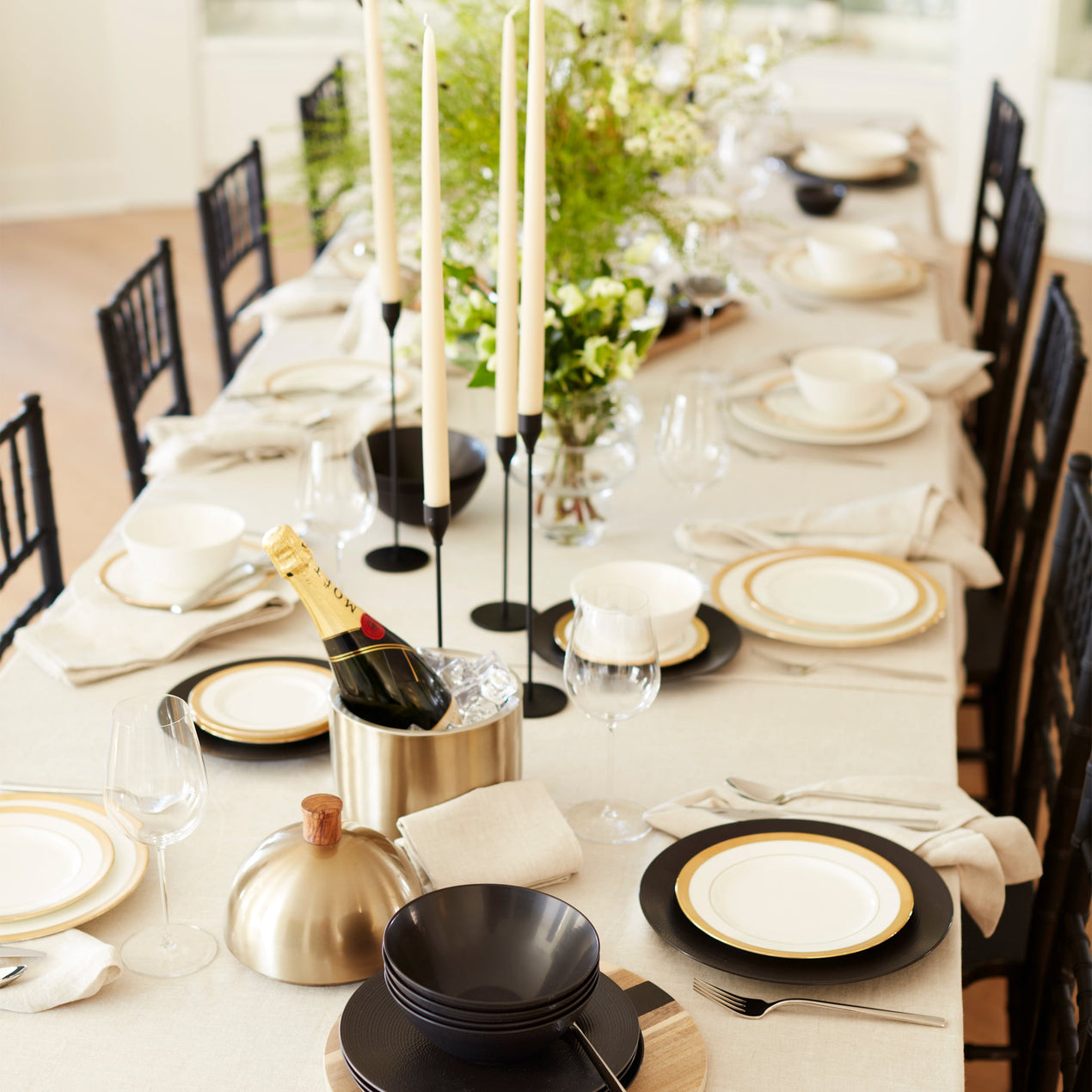 LX Collective Black 12-Piece Dinnerware Set