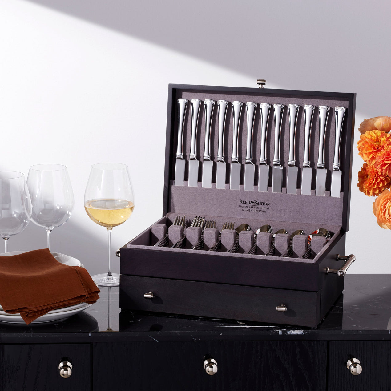 Charcoal Flatware Chest