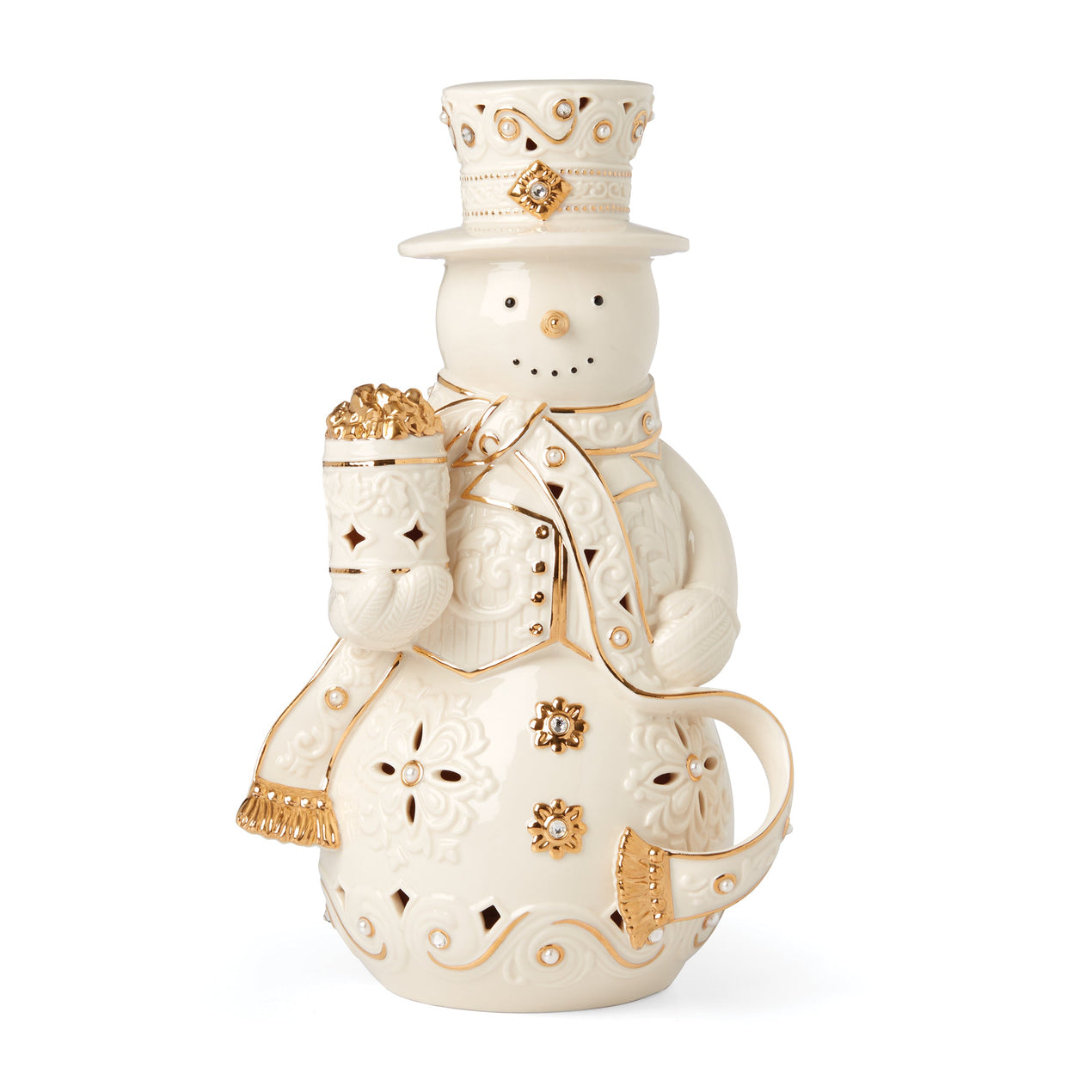 Florentine & Pearl Lit Snowman Figurine