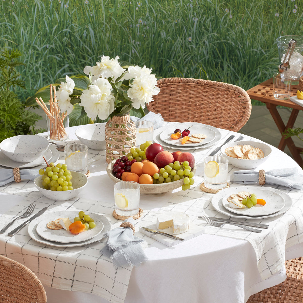 Terrazzo Melamine Cream 12 Piece Dinnerware Set