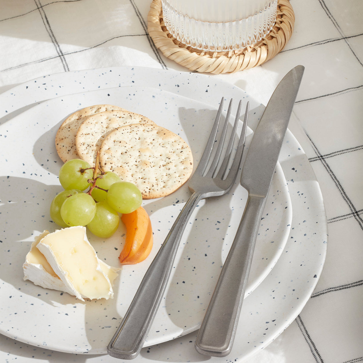 Terrazzo Melamine Cream 12 Piece Dinnerware Set