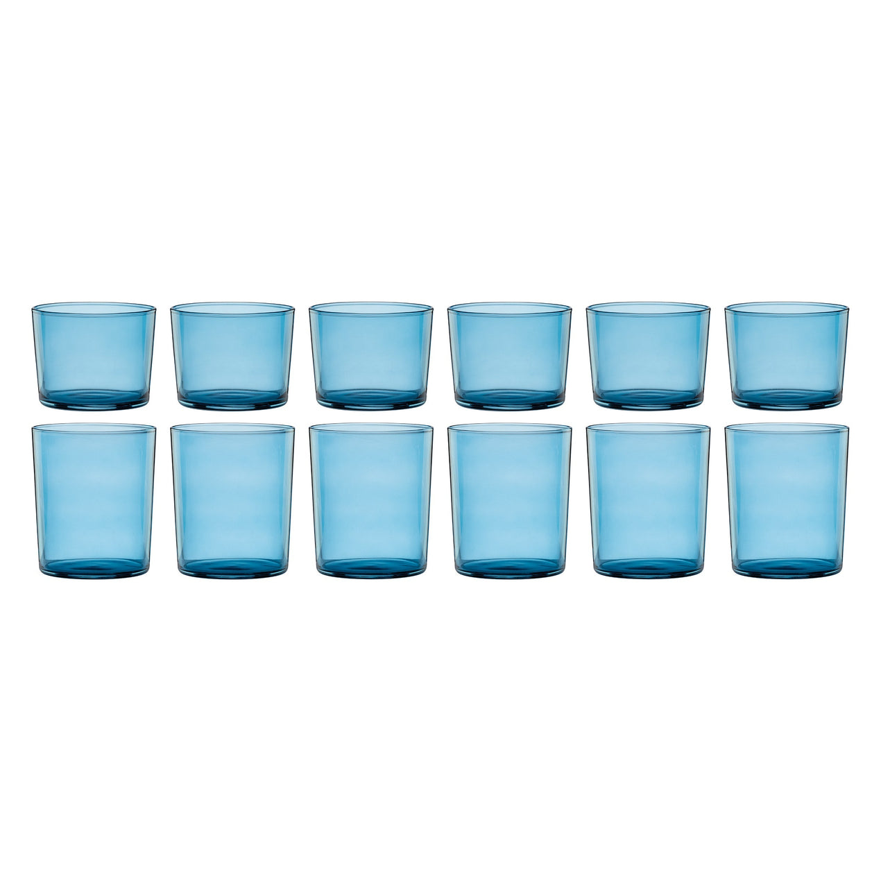 Stackables Blue Short & Tall Glasses, Set of 12