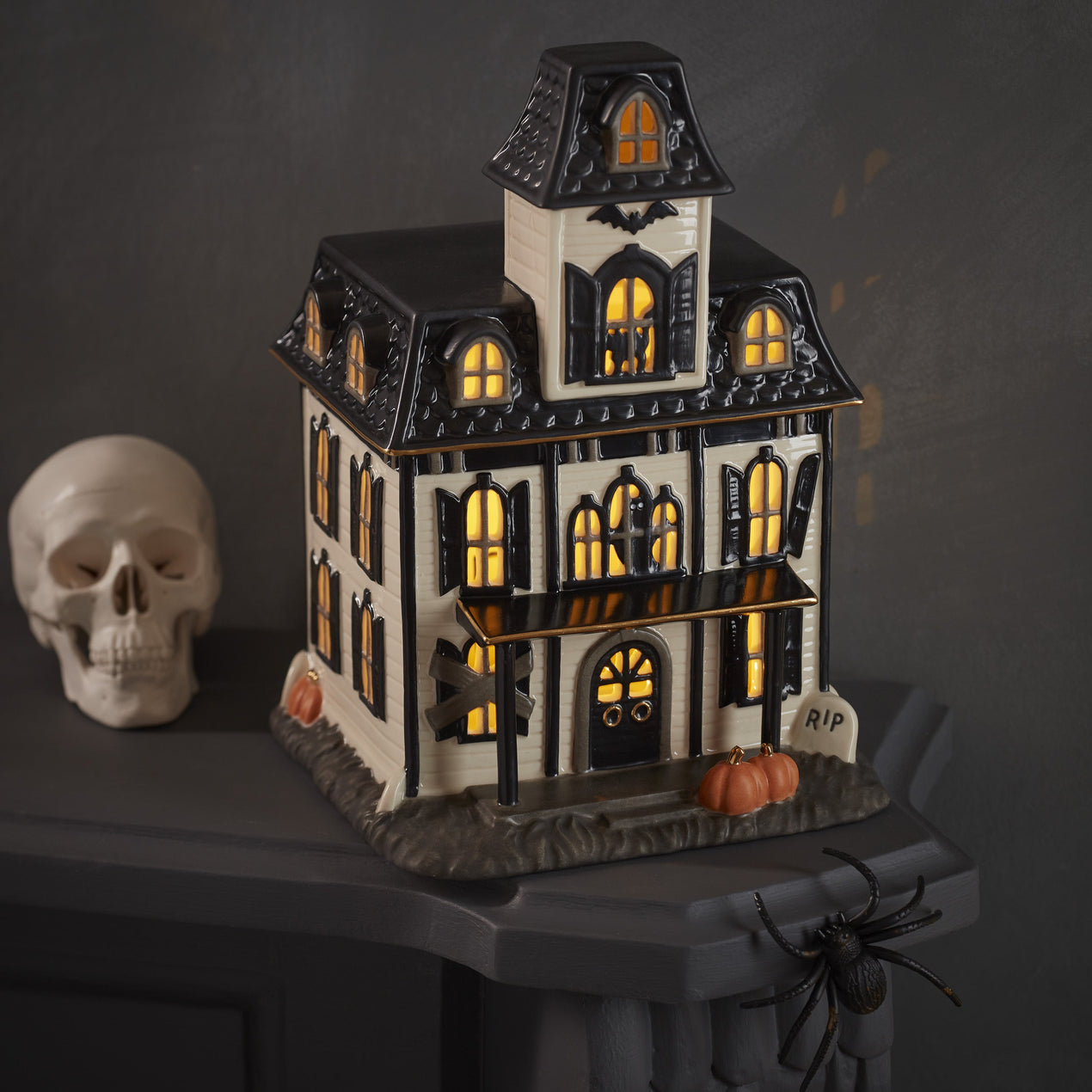 Vintage Halloween Light-Up House Figurine