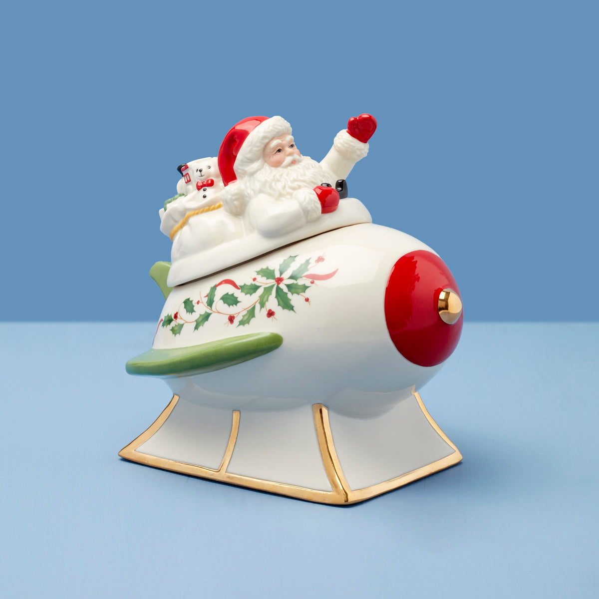 Holiday Santa's Rocket Covered Candy Dish – Lenox Corporation