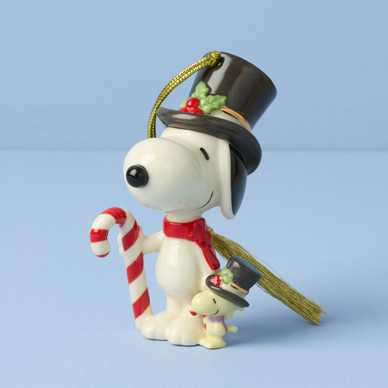 Snoopy & Woodstock with Candy Cane Ornament