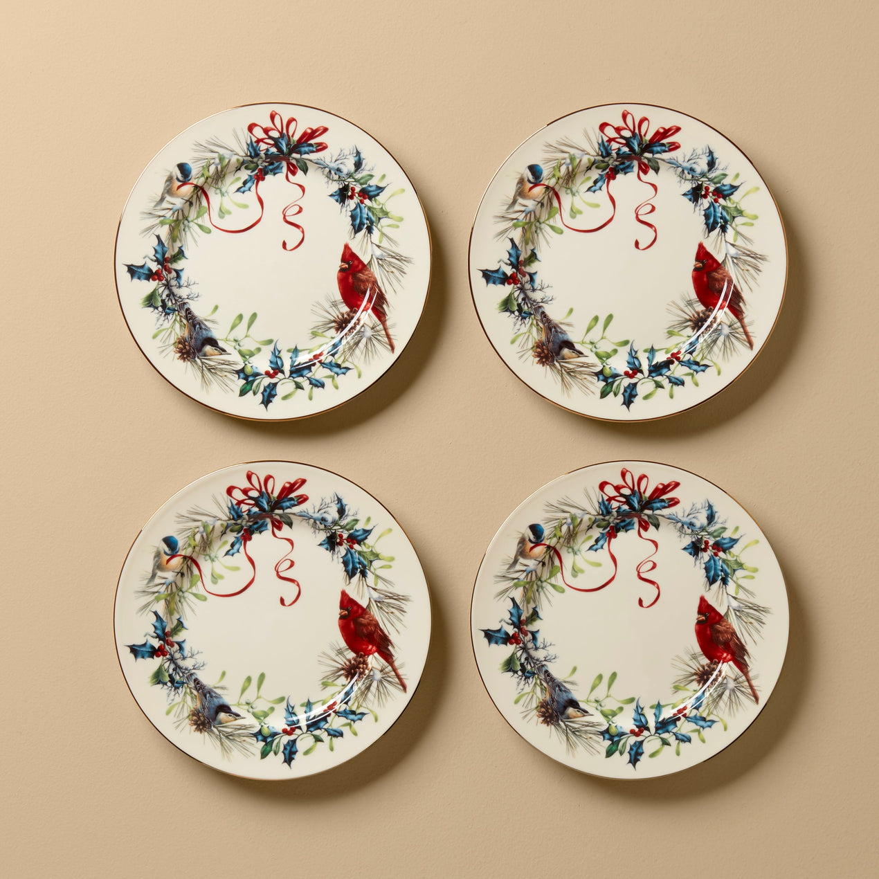 Winter Greetings Dinnerware Salad Plates, Set of 4