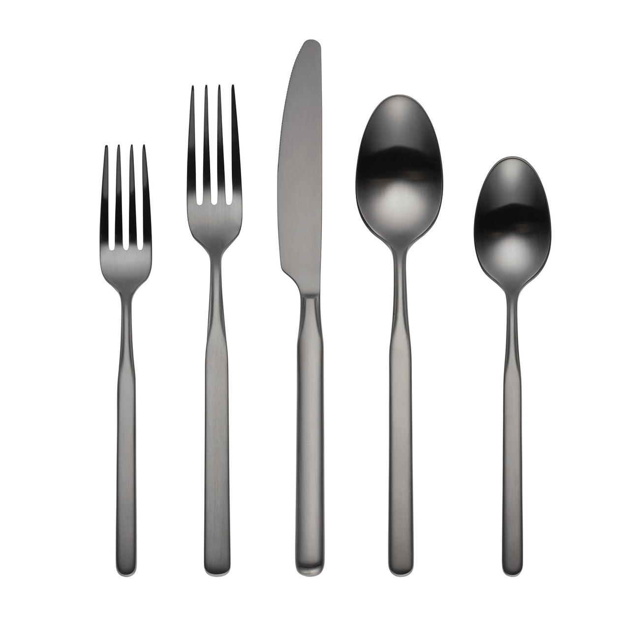 Mercer Gunmetal Satin 18/0 5-Piece Place Setting