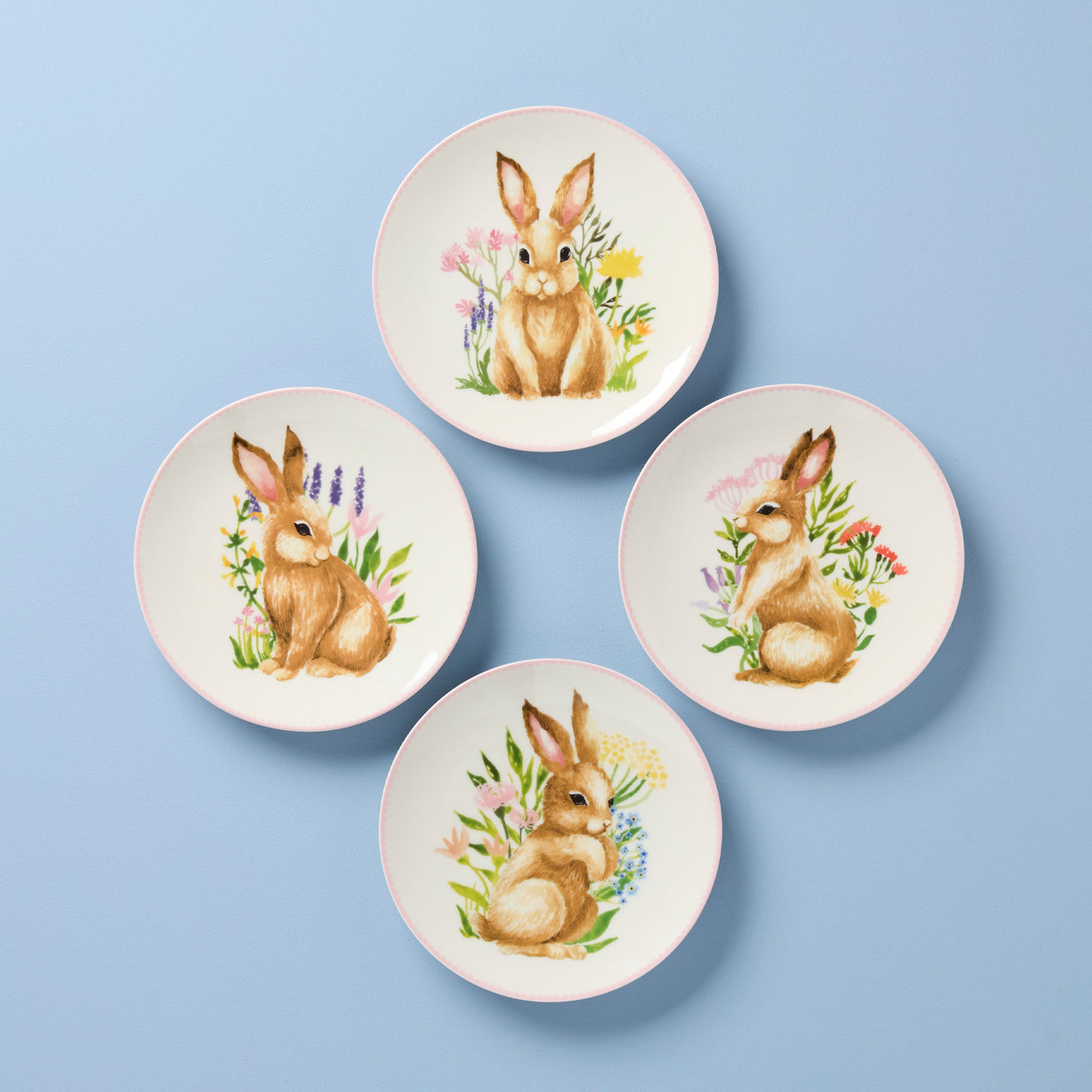 Bunny Accent Plates, Set of 4