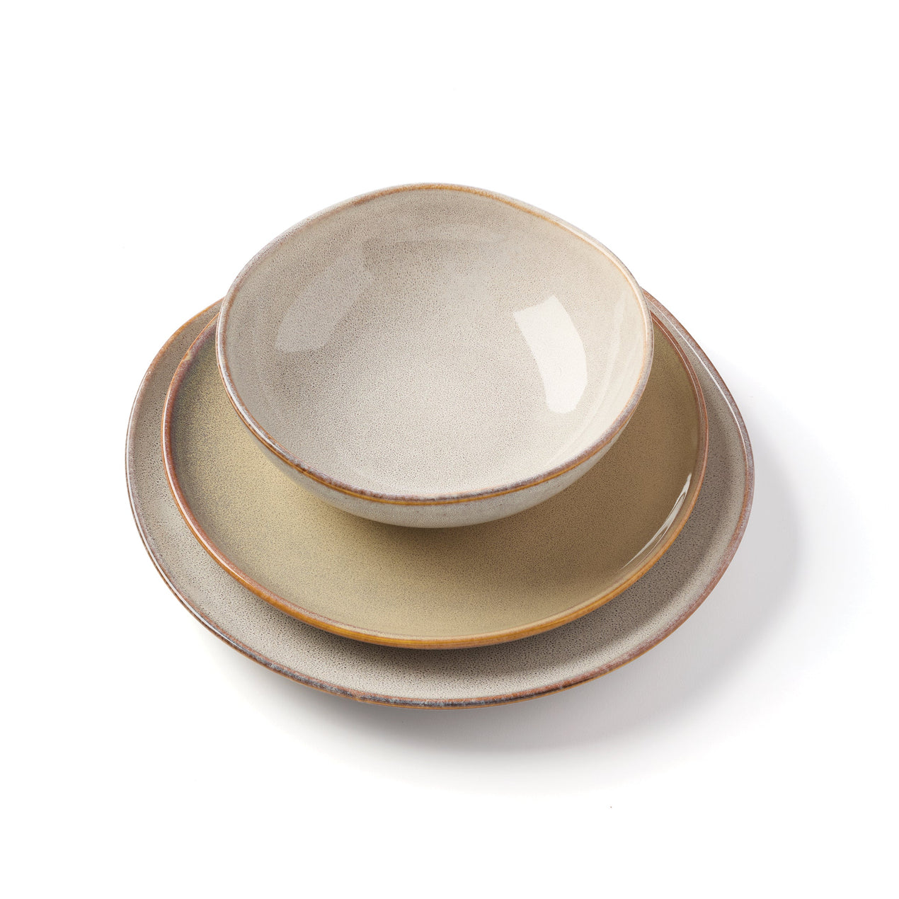 Organic Shades 12-Piece Dinnerware Set, Oatmeal
