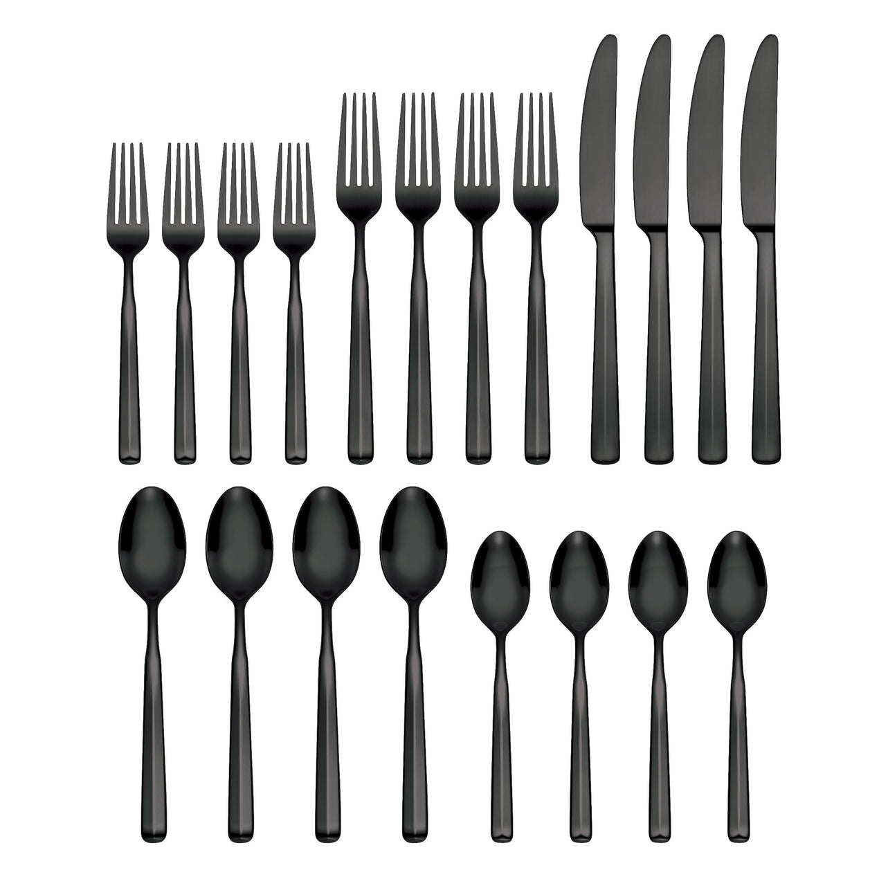 Ryder Satin Black 20-Piece Flatware Set