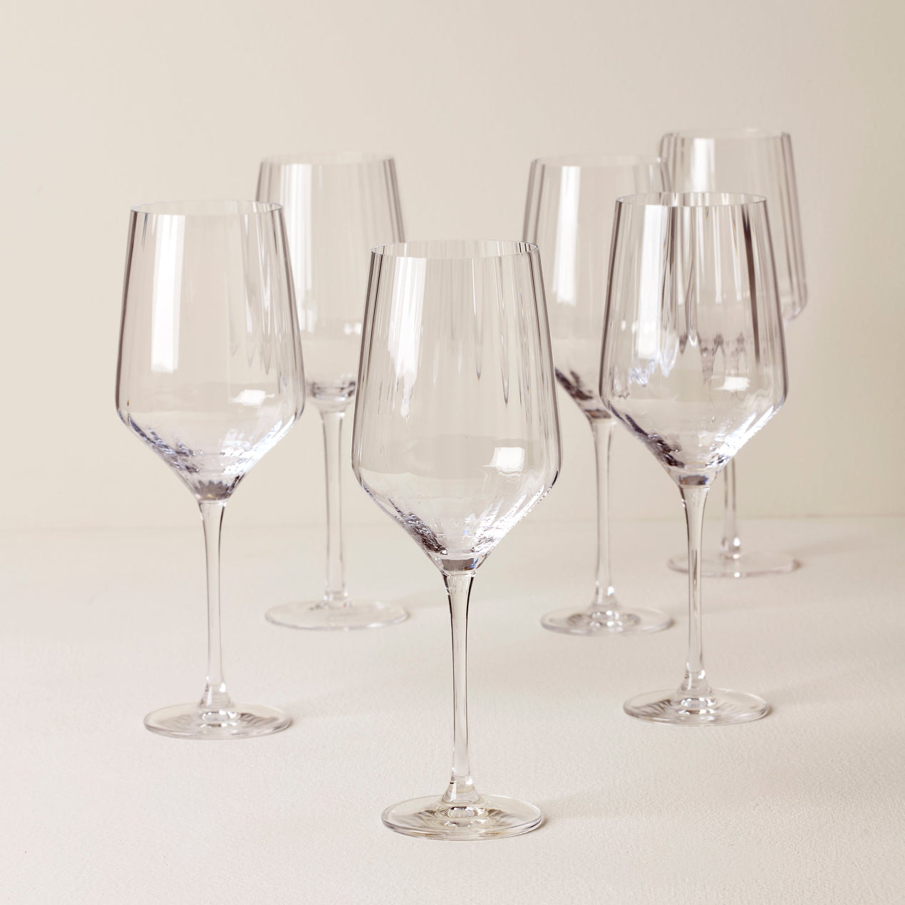 Tuscany Classics Angled Optic Wine Glasses, Set of 6