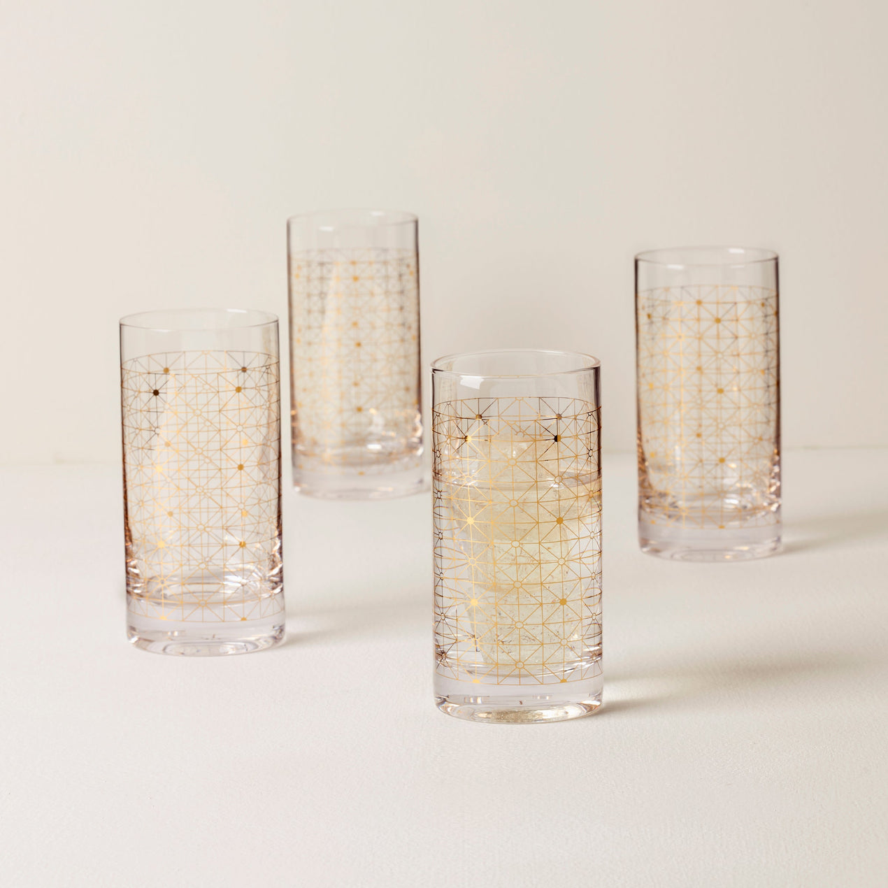 Tuscany Classics Gold Dust Highballs, Set of 4