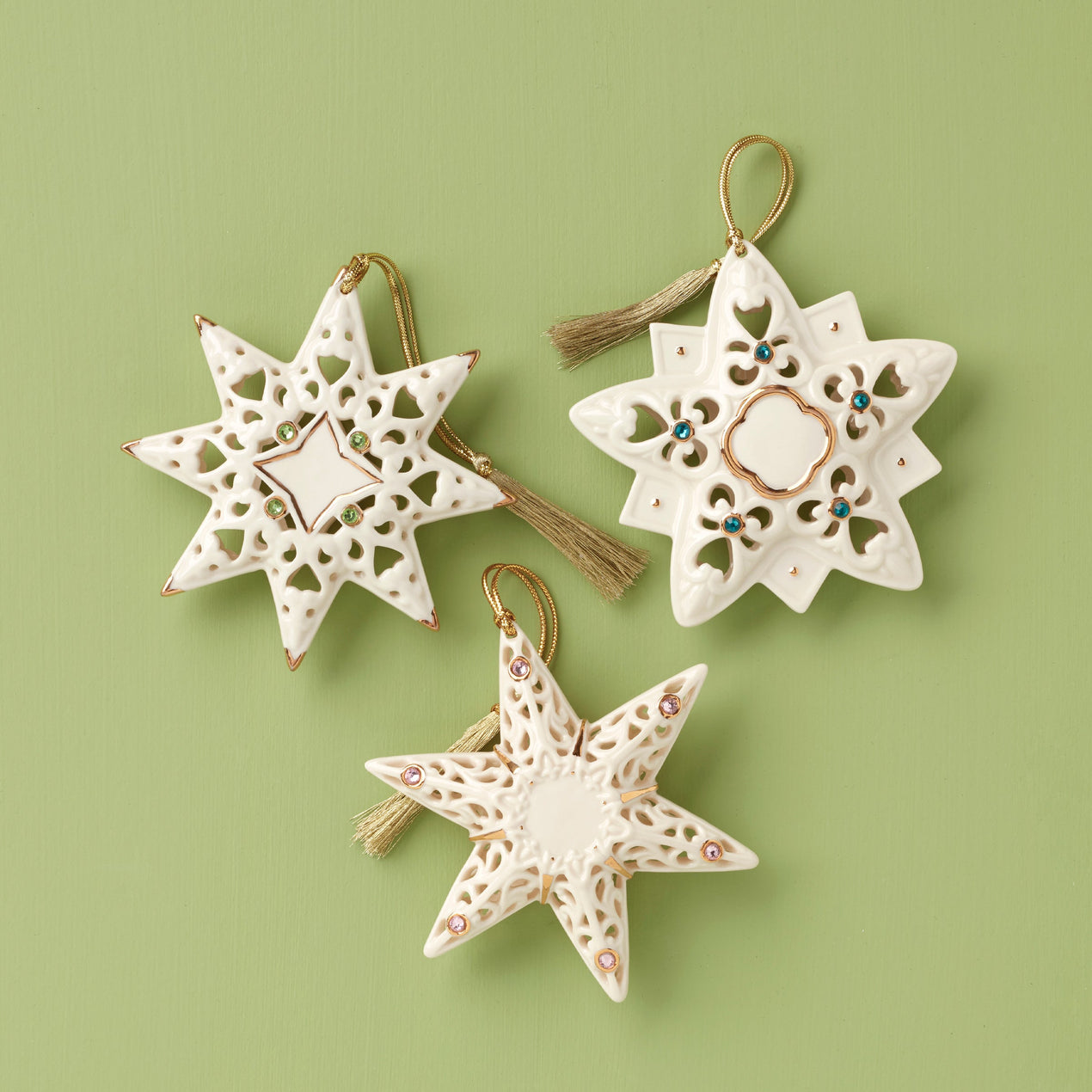 Pierced Star Ornaments, Set of 3