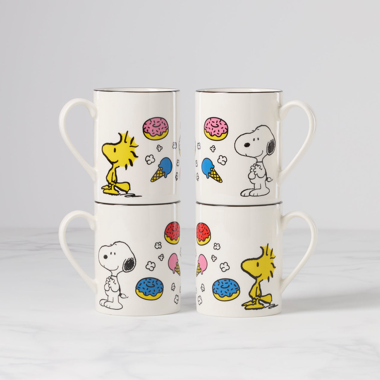 Chef Snoopy Mugs, Set of 4