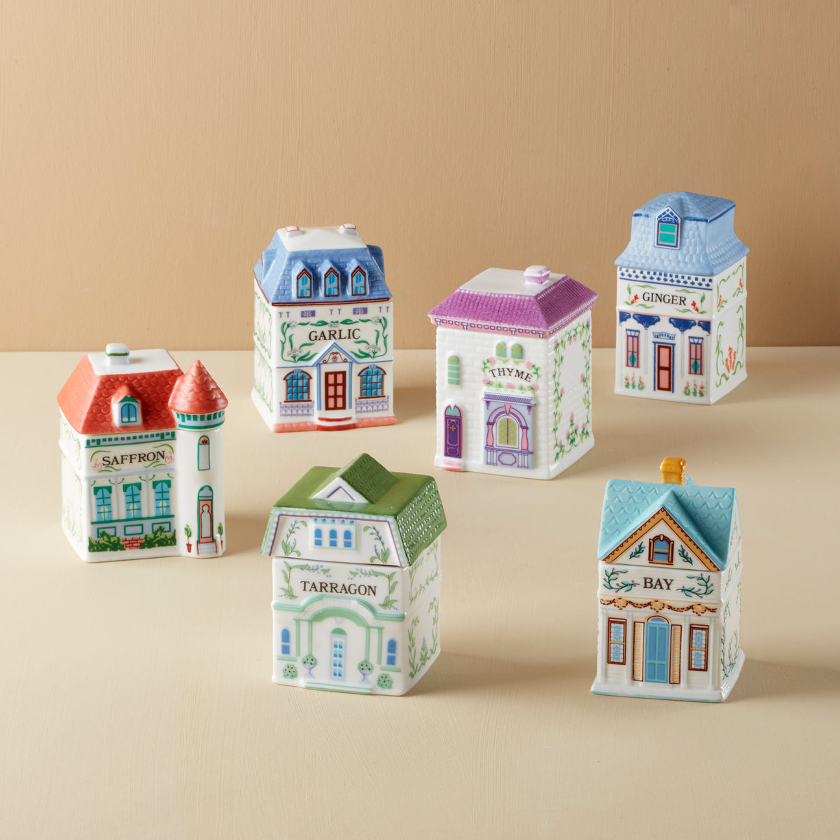 Lenox Spice Village 6Piece Spice Jar Set 4 CS Lenox Corporation