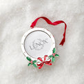 Holly Frame Silverplate Ornament