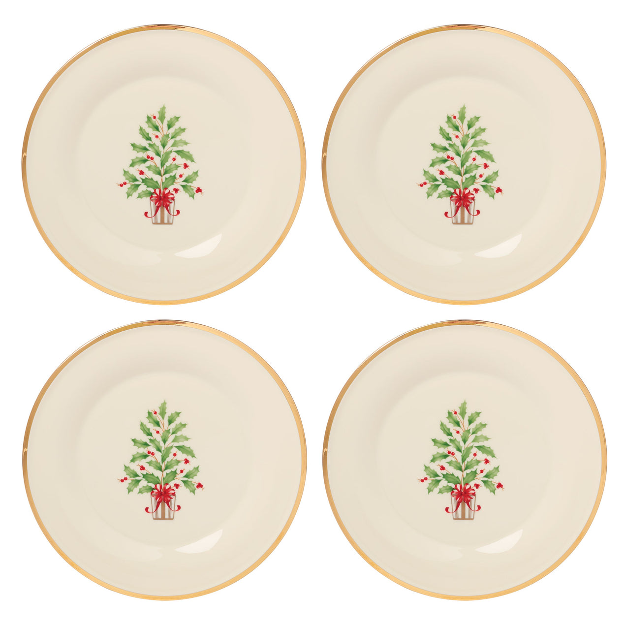 Holiday Tree Accent Plates, Set of 4