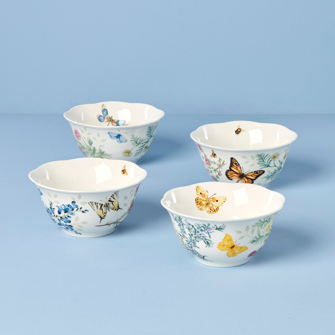 Butterfly Meadow Herbs Rice Bowls, Set of 4