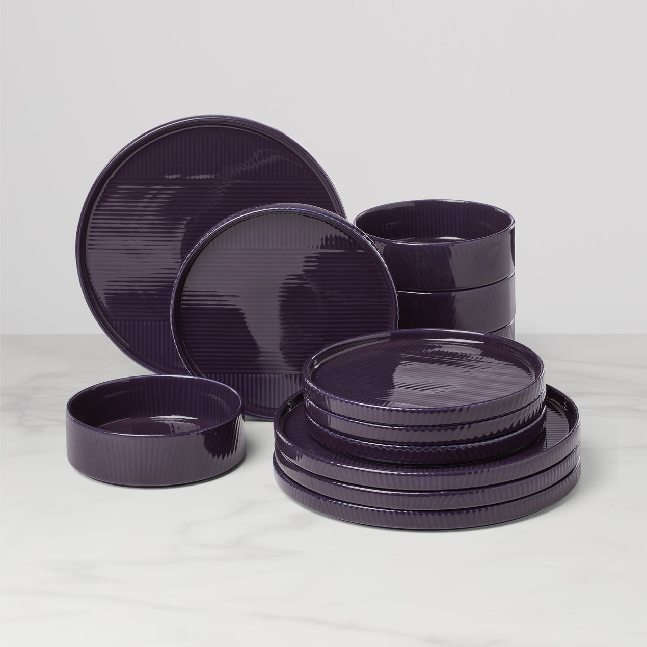 Modulus 12-Piece Dinnerware Set, Nightshade