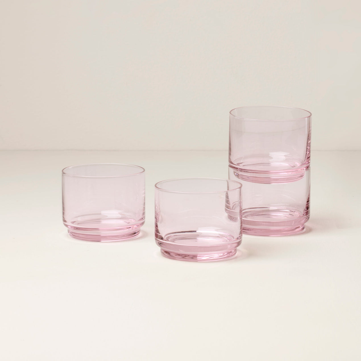 Tuscany Classics Stackable Short Glasses, Set of 4, Blush