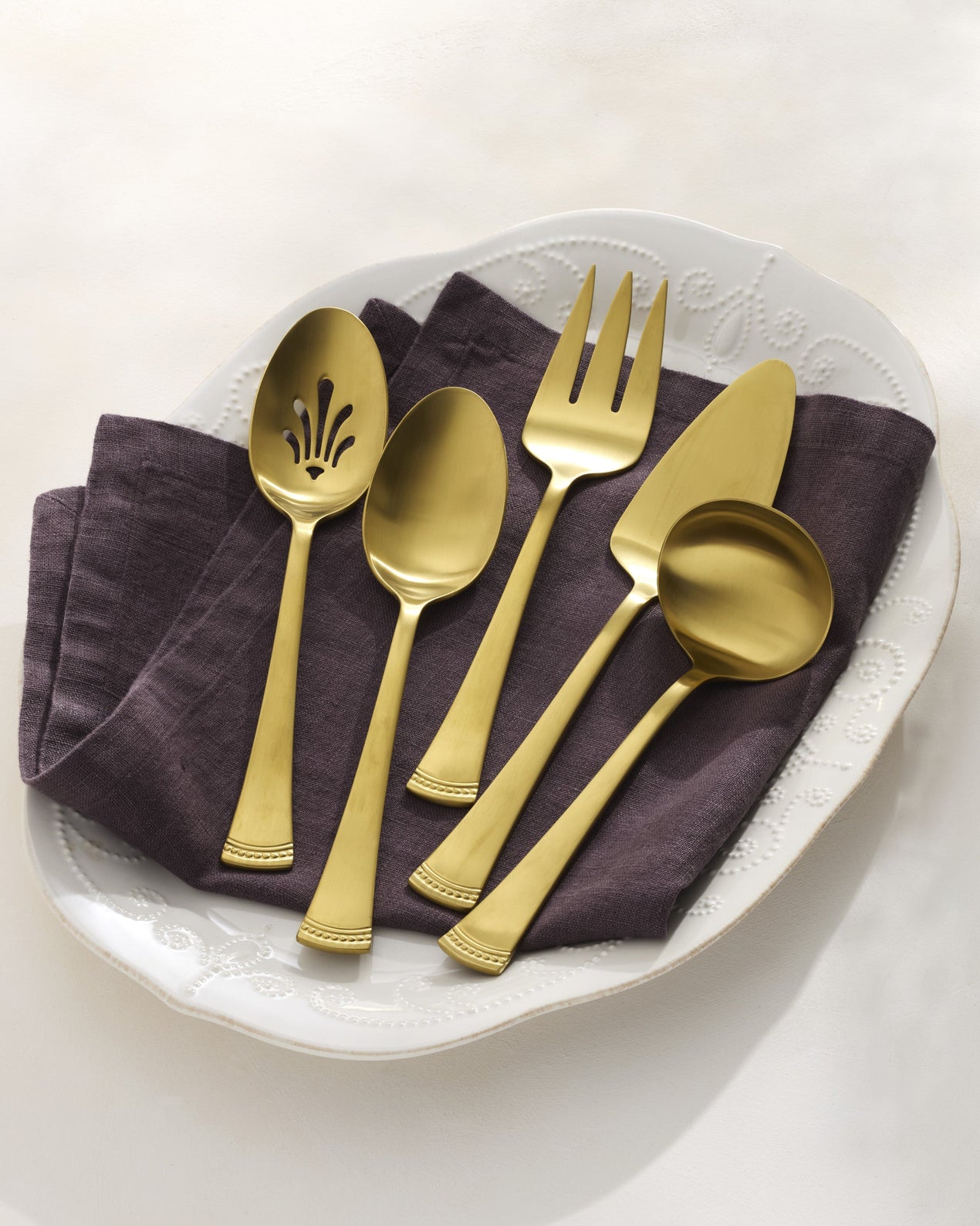 Portola Satin Gold 5-Piece Hostess Set