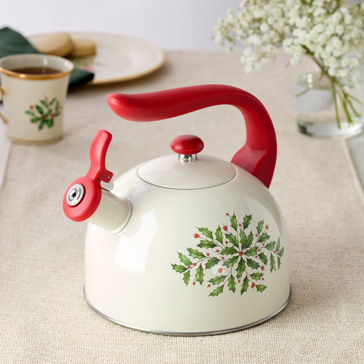 Holiday Metal Tea Kettle
