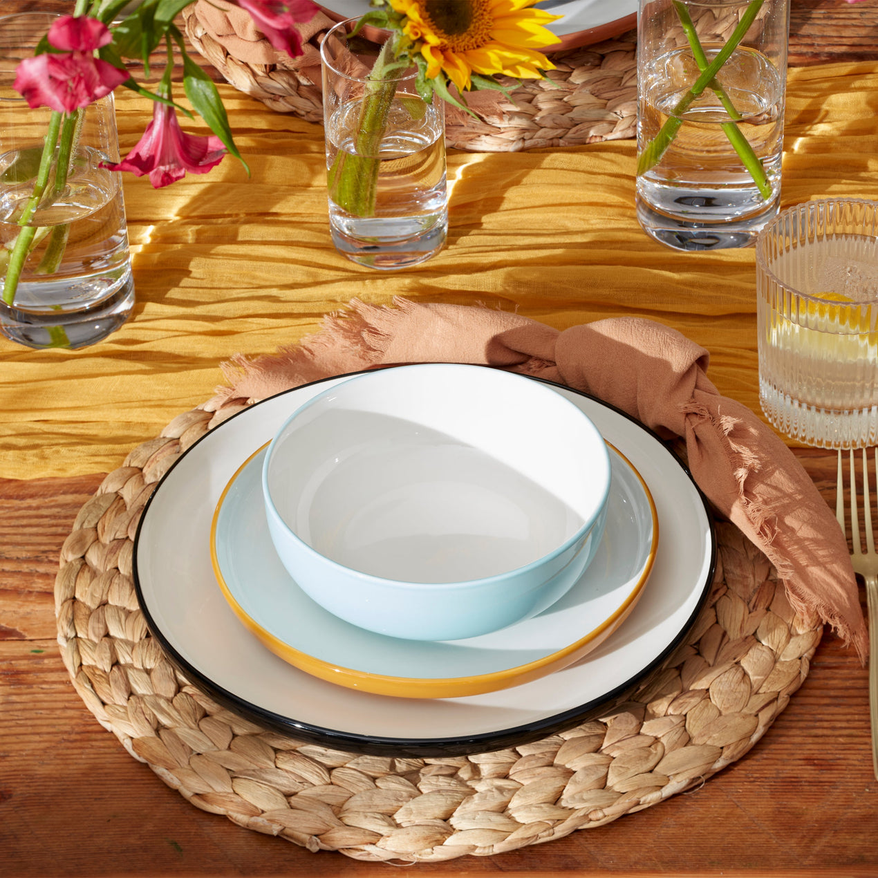24/7 Colors 12-Piece Dinnerware Set, Sunbaked