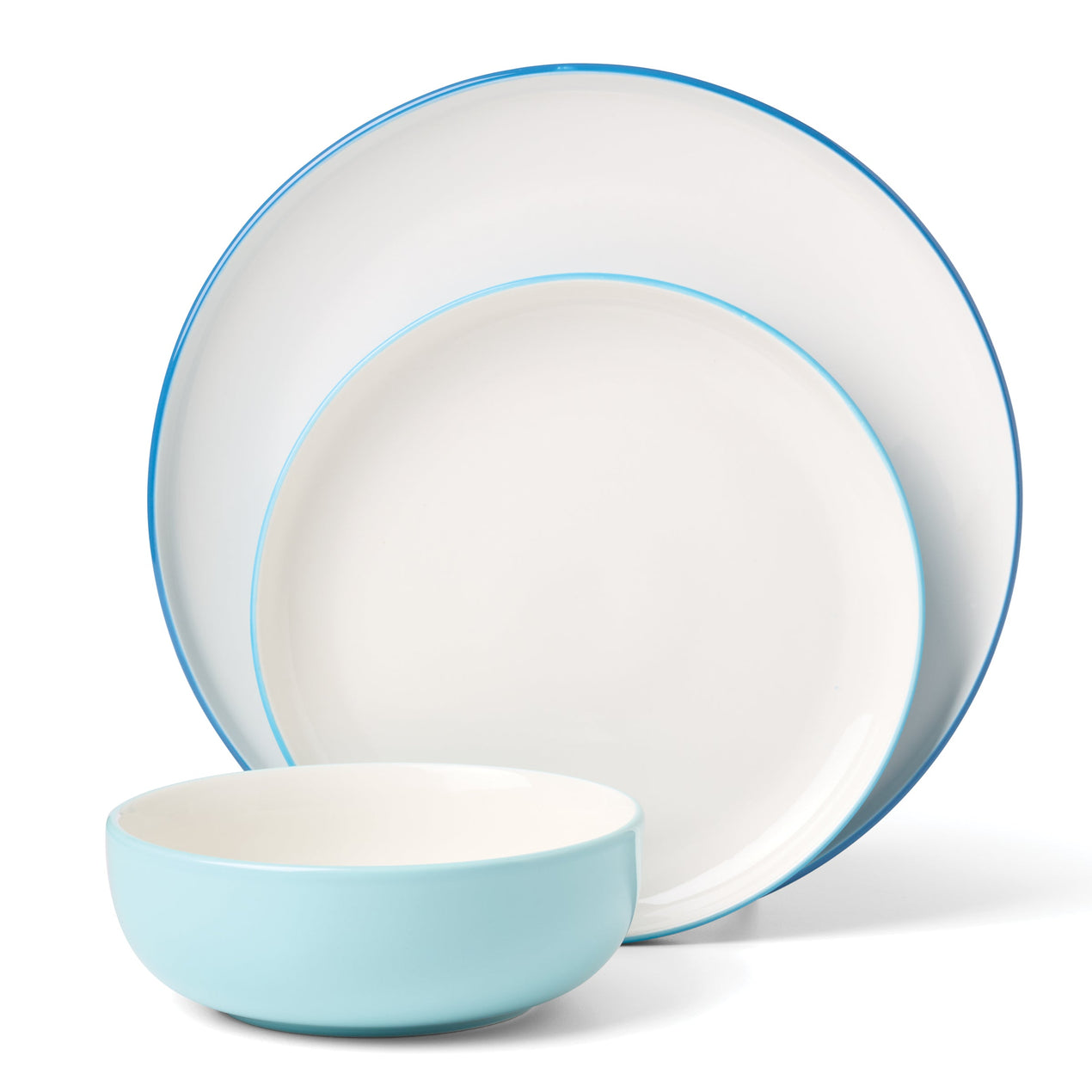 24/7 Colors 12-Piece Dinnerware Set, Turquoise