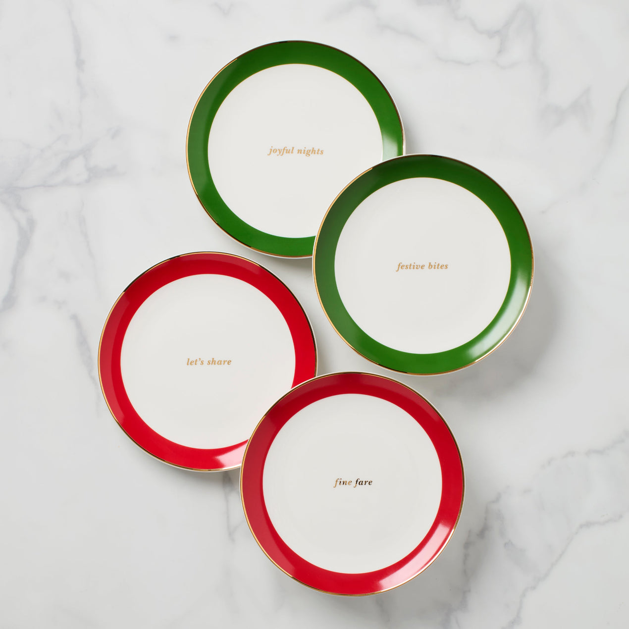 Evergreen Rim Accent Plates, Set of 4