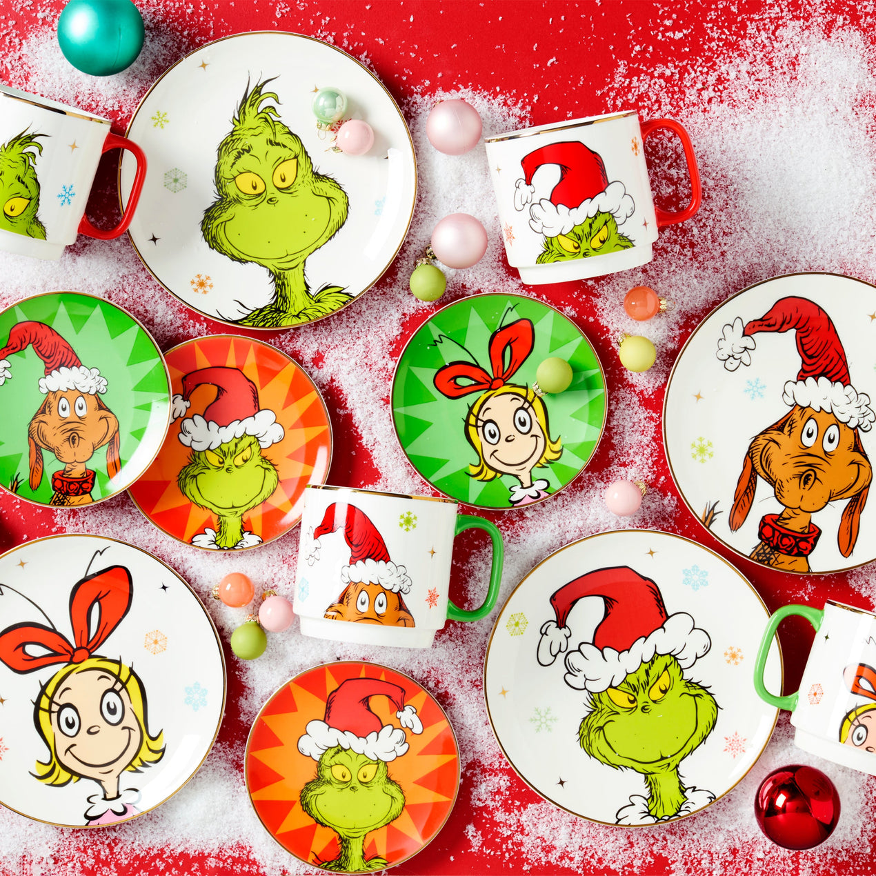 Merry Grinchmas Accent Plates, Set of 4, Assorted
