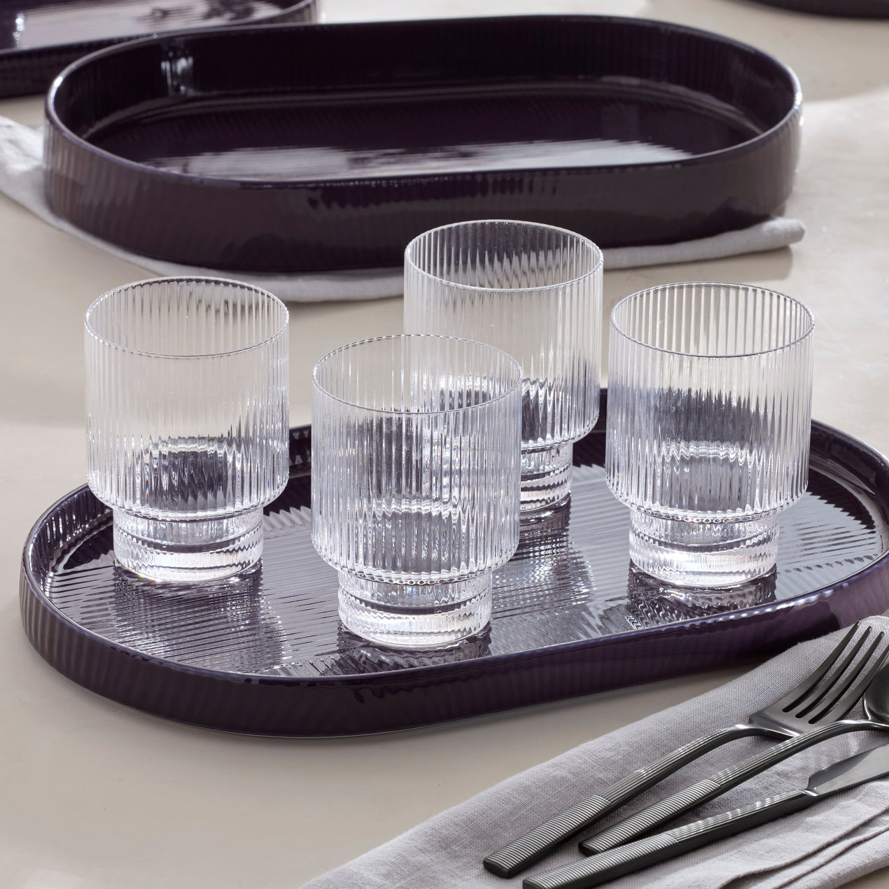 Modulus Tumblers, Set of 4, Clear