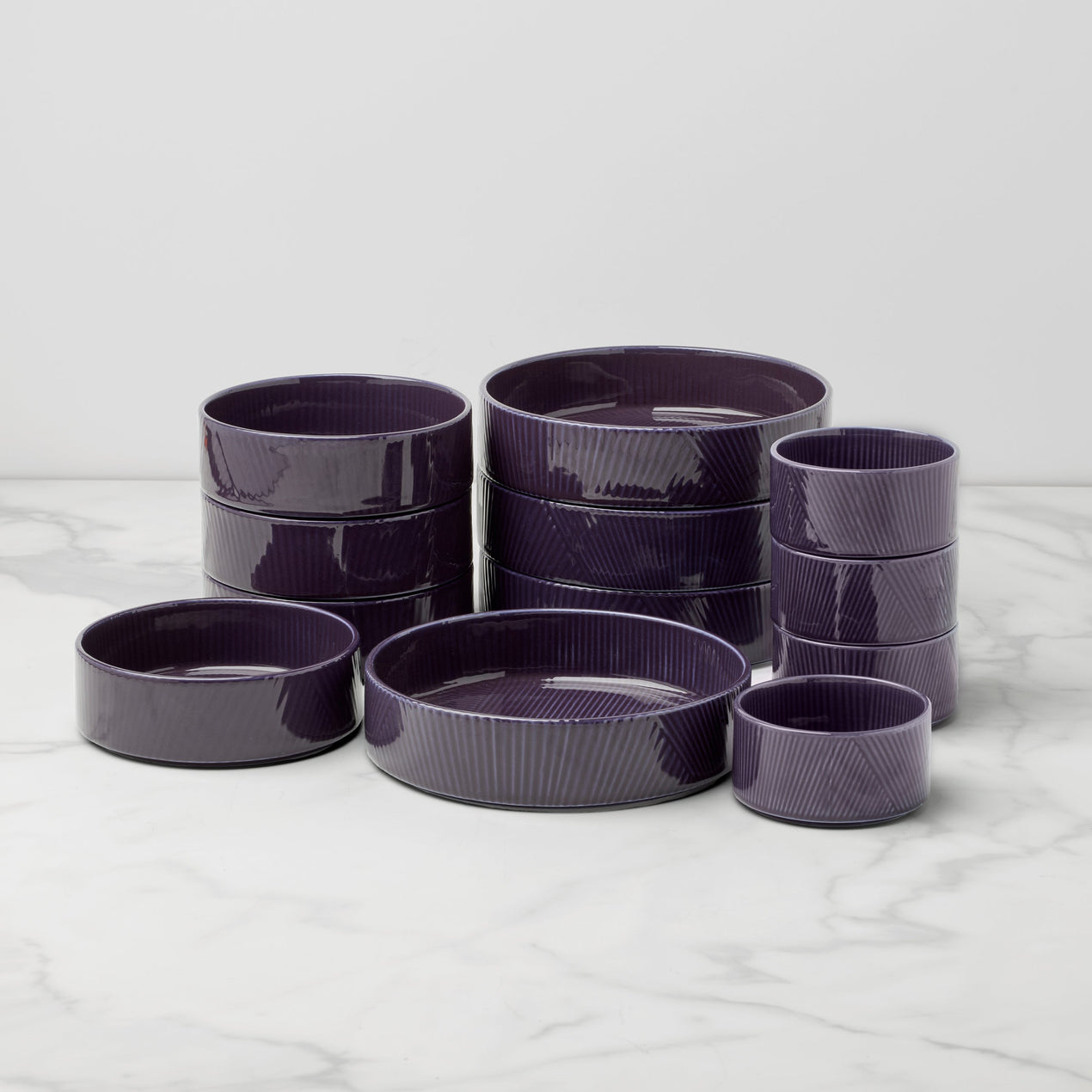Modulus 12-Piece Bowl Set, Nightshade